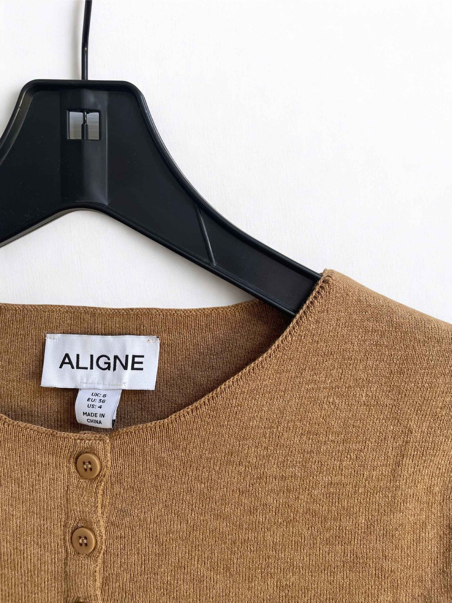 Aligne Daphne Knit Cardigan | Camel | Size 8