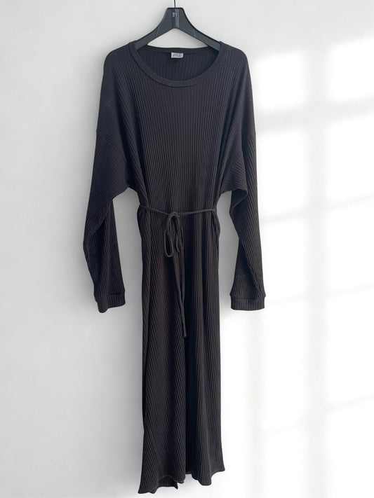 Baserange Black Shaw Kaftan Wrap Dress | Size M