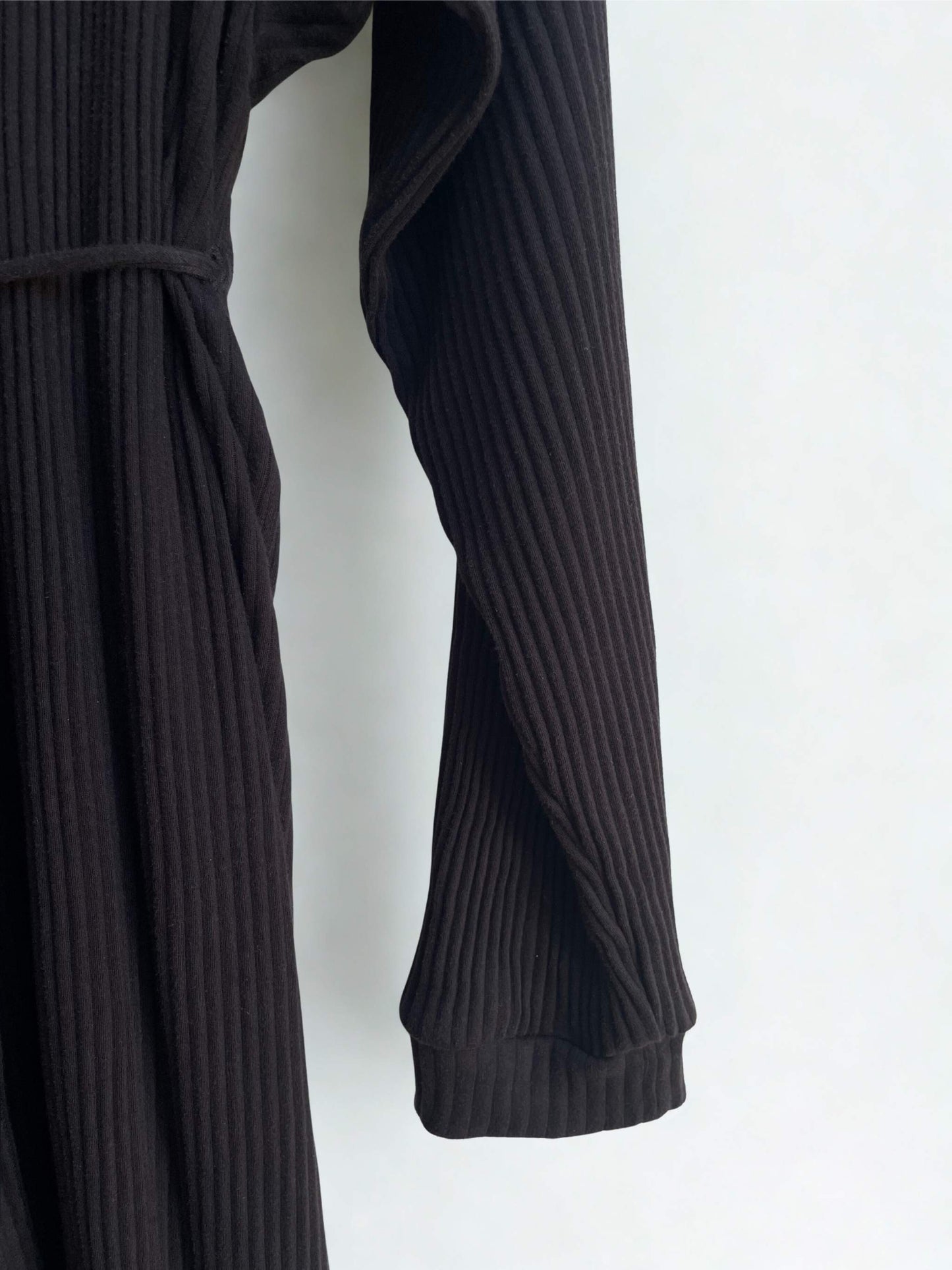 Baserange Black Shaw Kaftan Wrap Dress | Size M