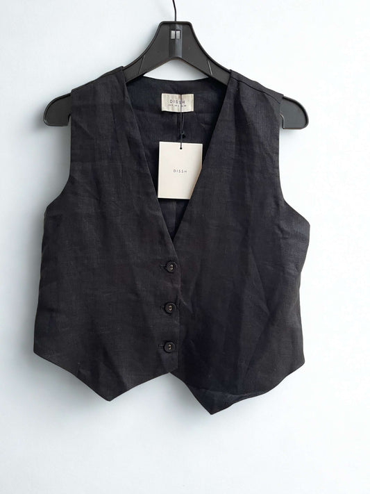 DISSH Banks Linen Vest | Black | Size 8