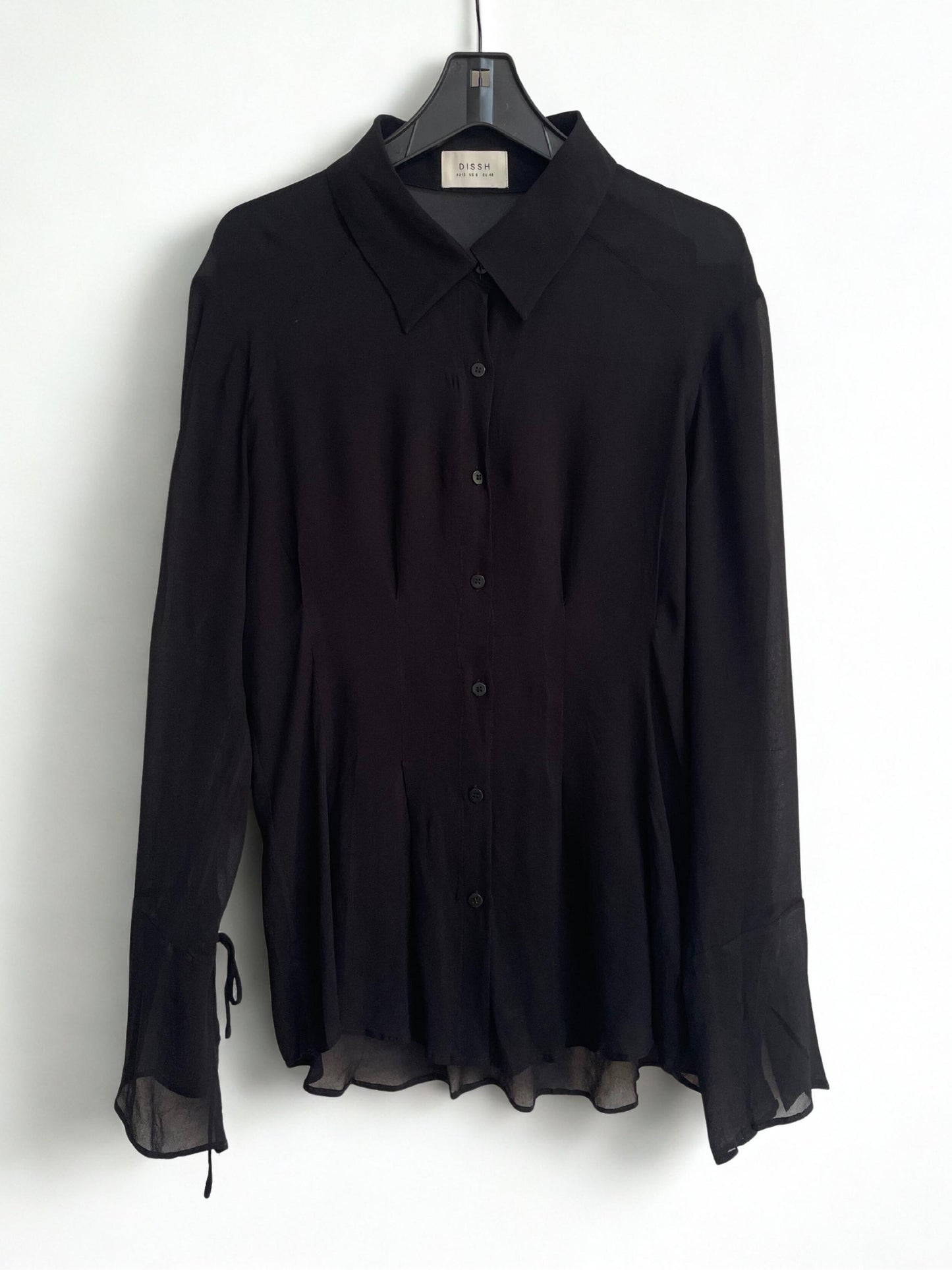 DISSH Bowie Sheer Viscose Shirt | Black | Size 12
