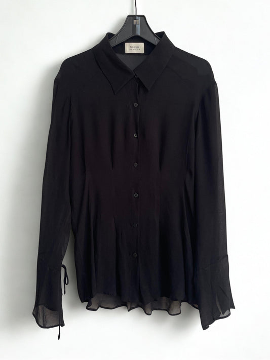 DISSH Bowie Sheer Viscose Shirt | Black | Size 12