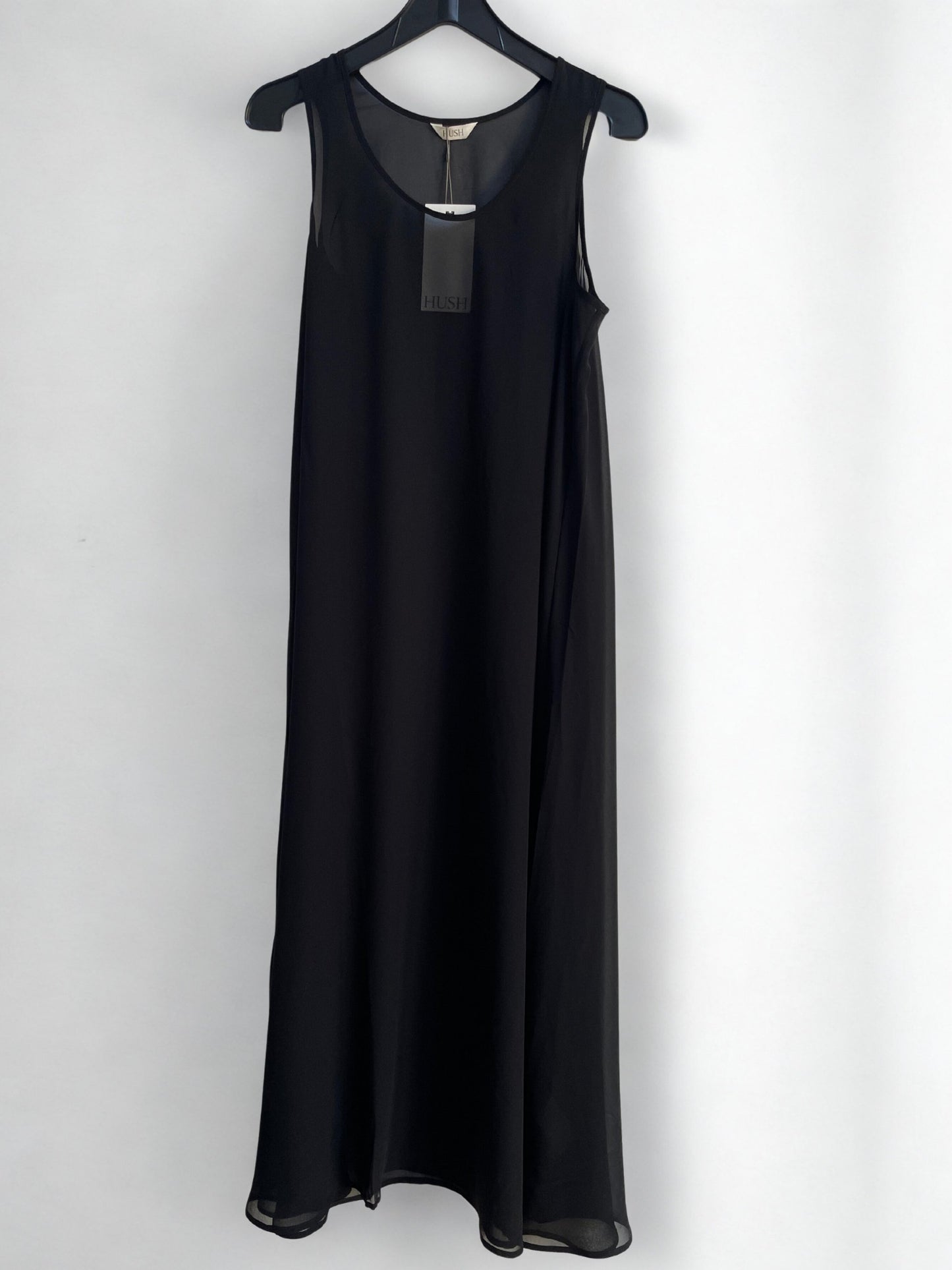 HUSH Lizzie Sheer Maxi Dress | Black | Size S