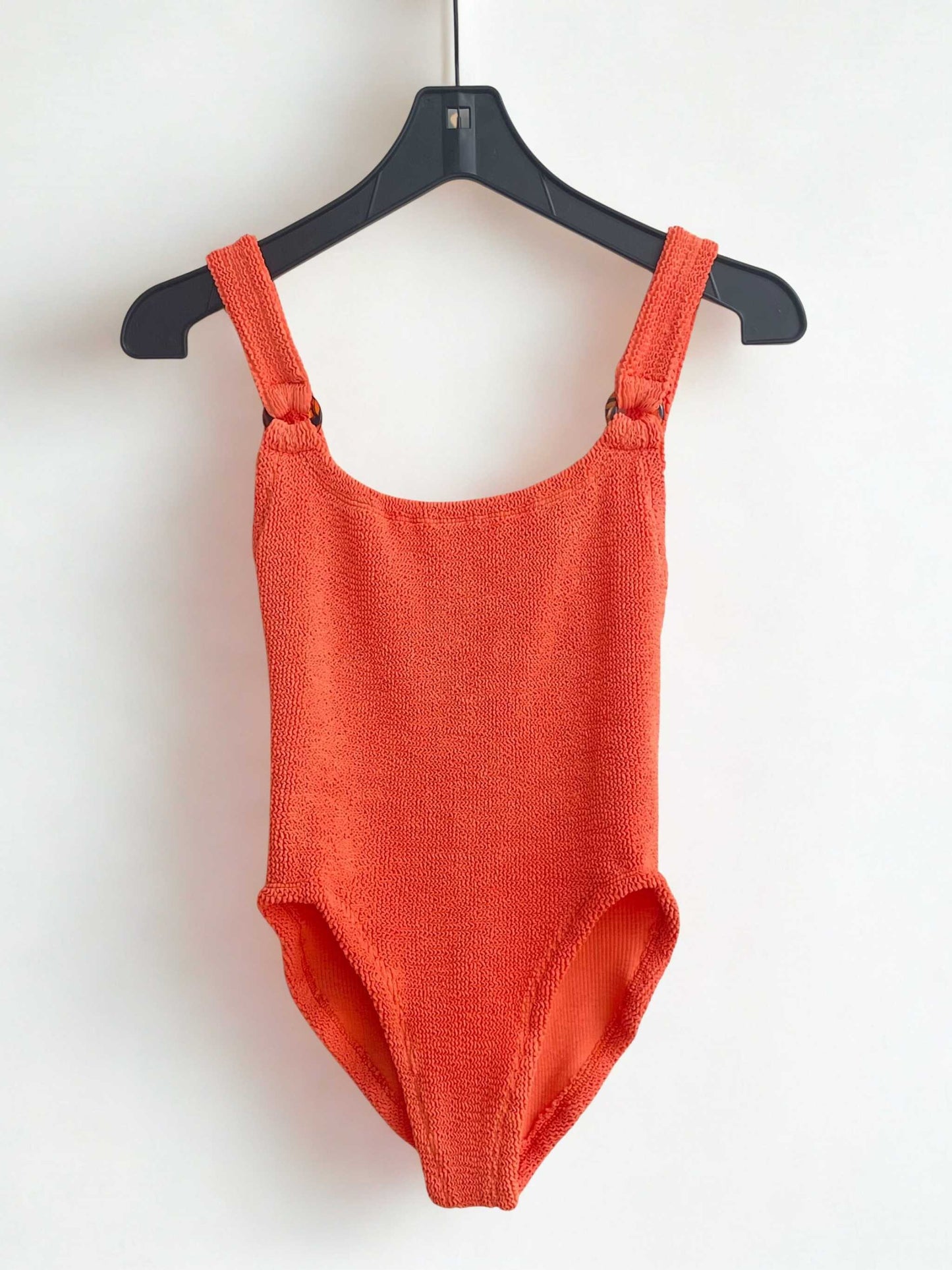 Hunza G Domino Scoop-Neck Crinkle Swimsuit | Orange