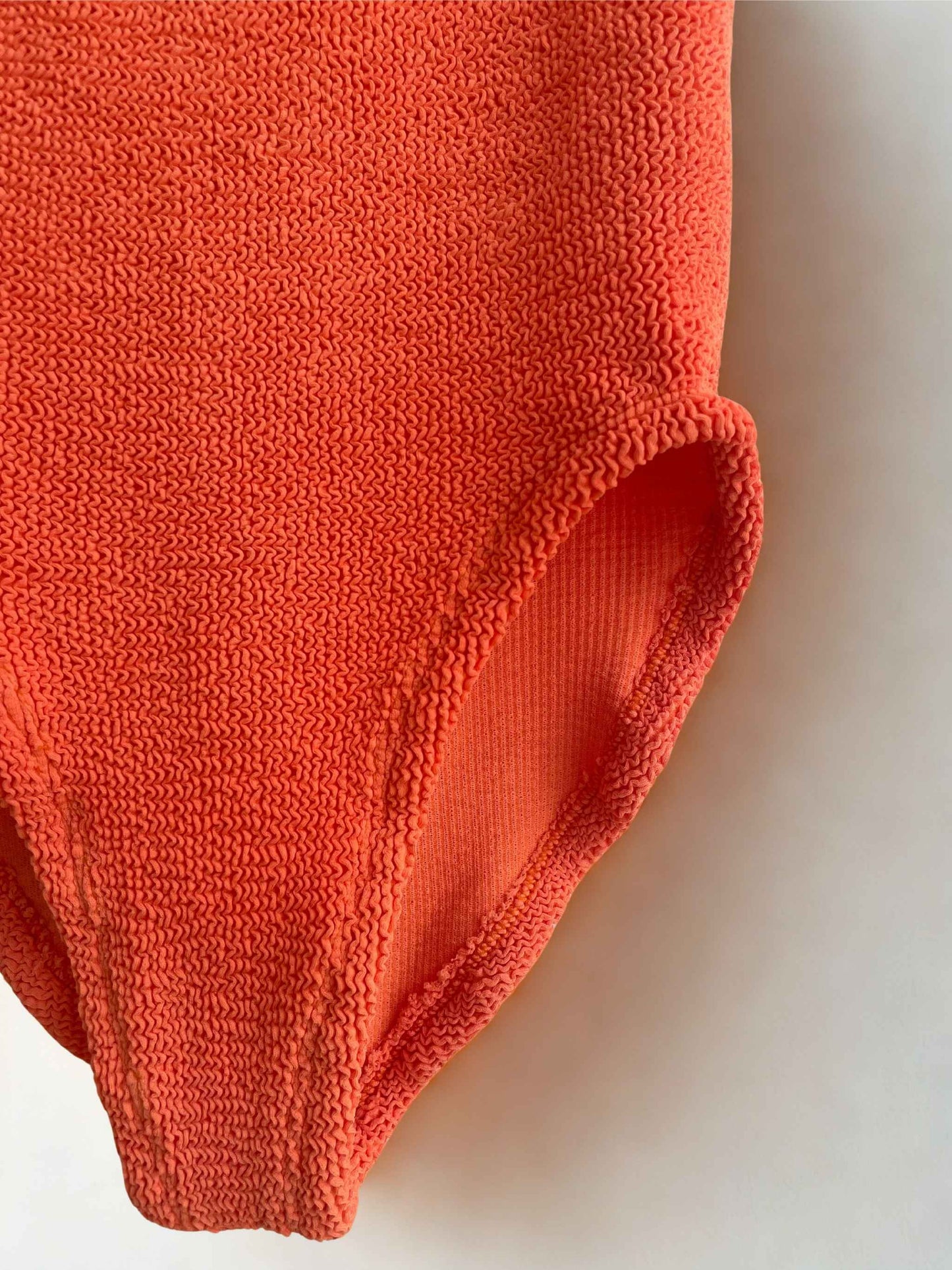 Hunza G Domino Scoop-Neck Crinkle Swimsuit | Orange