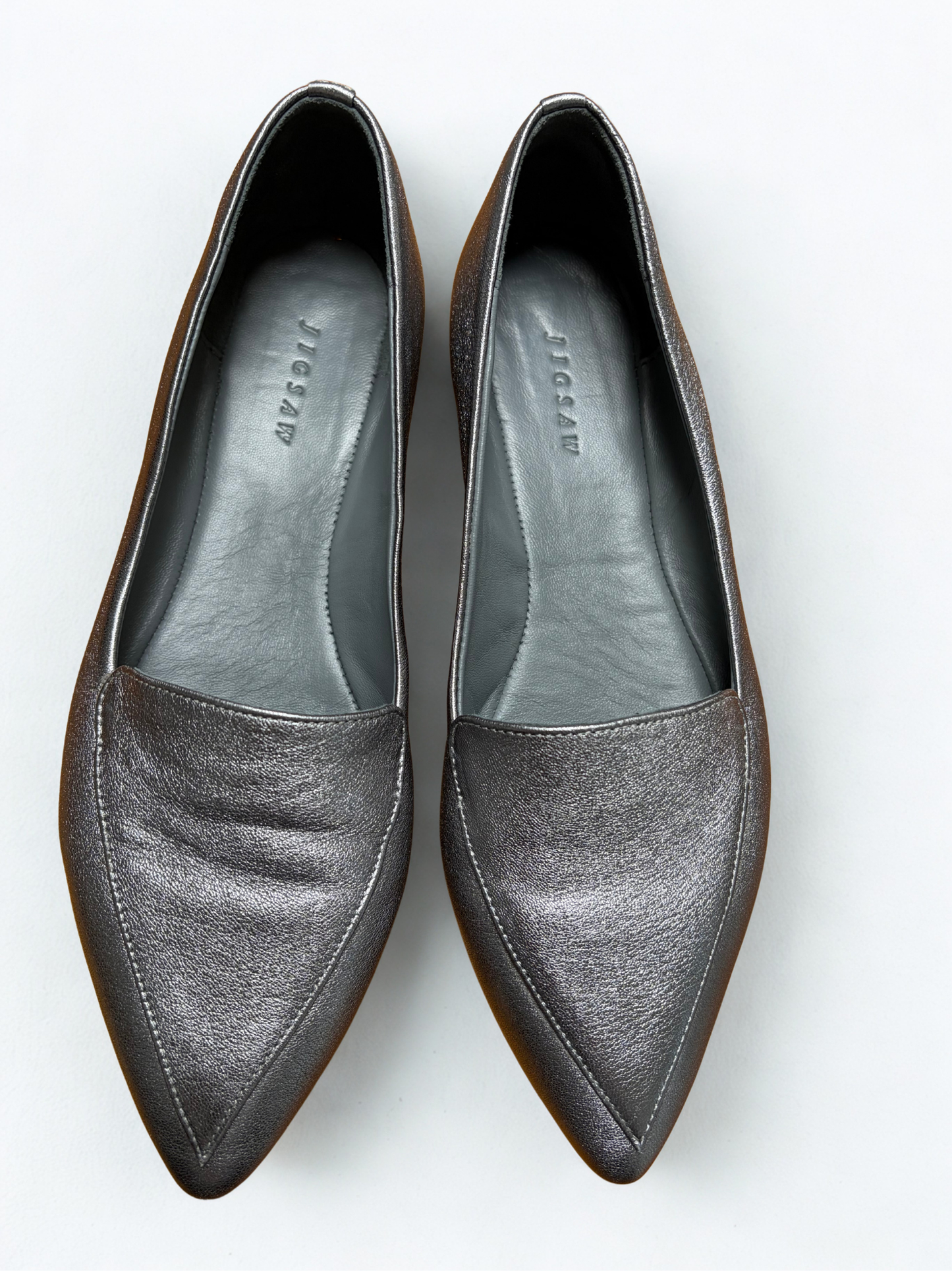 Jigsaw | Silver flat shoes | UK 4