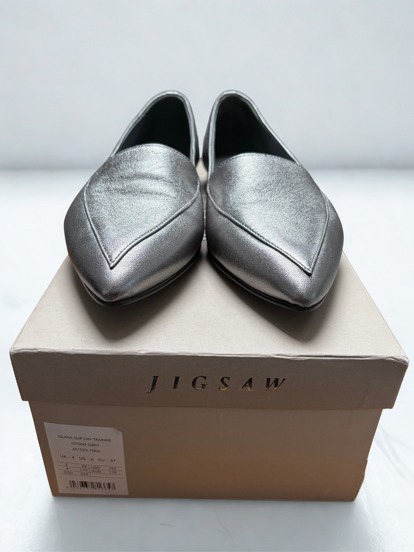 Jigsaw | Silver flat shoes | UK 4