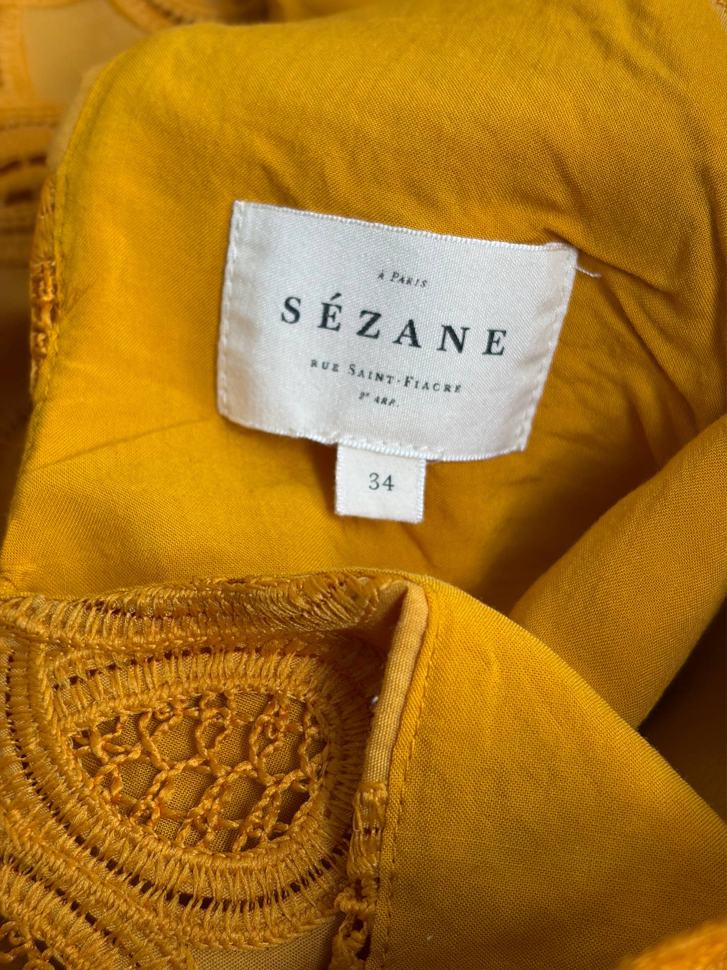Sezane | Nicole Dress | Saffron | Size 34