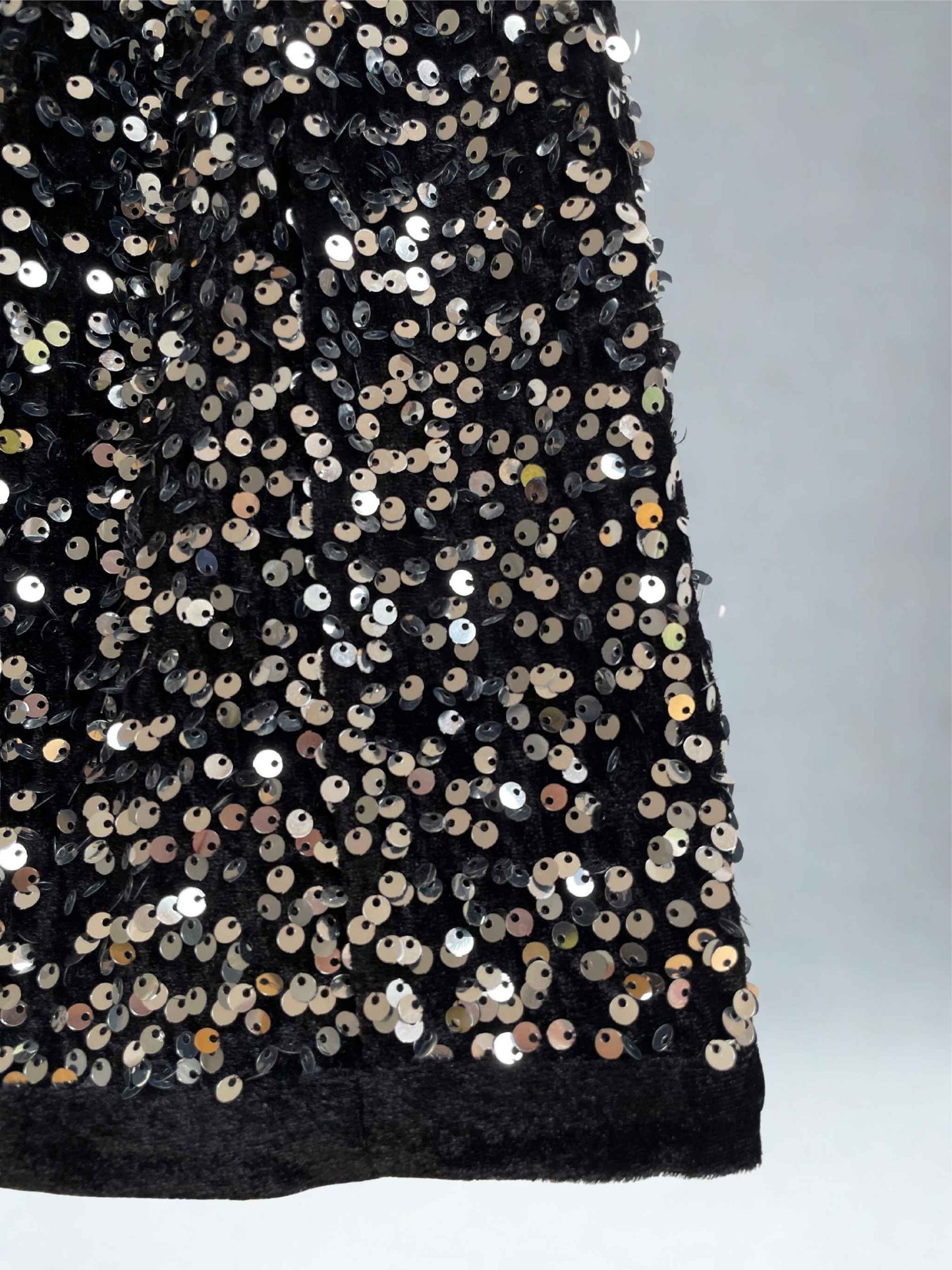 Sezane | Dexty Sequin Skirt | Black & Silver | Size 14
