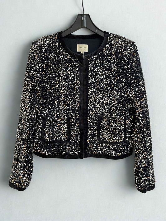 Sezane | Chester Sequin Jacket | Black & Silver | Size 16