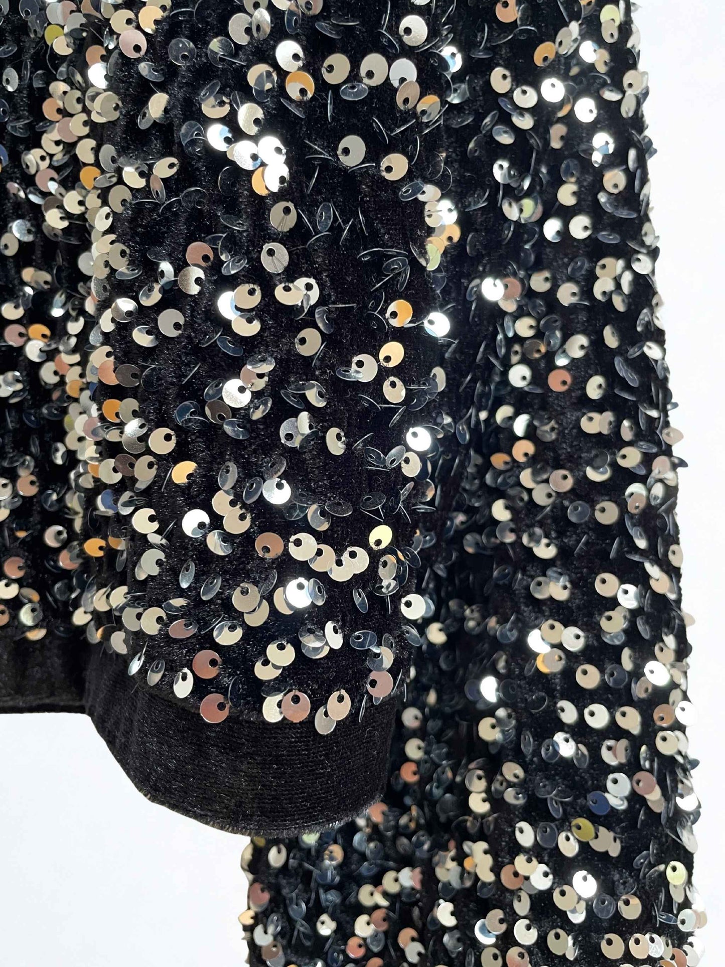 Sezane | Chester Sequin Jacket | Black & Silver | Size 16