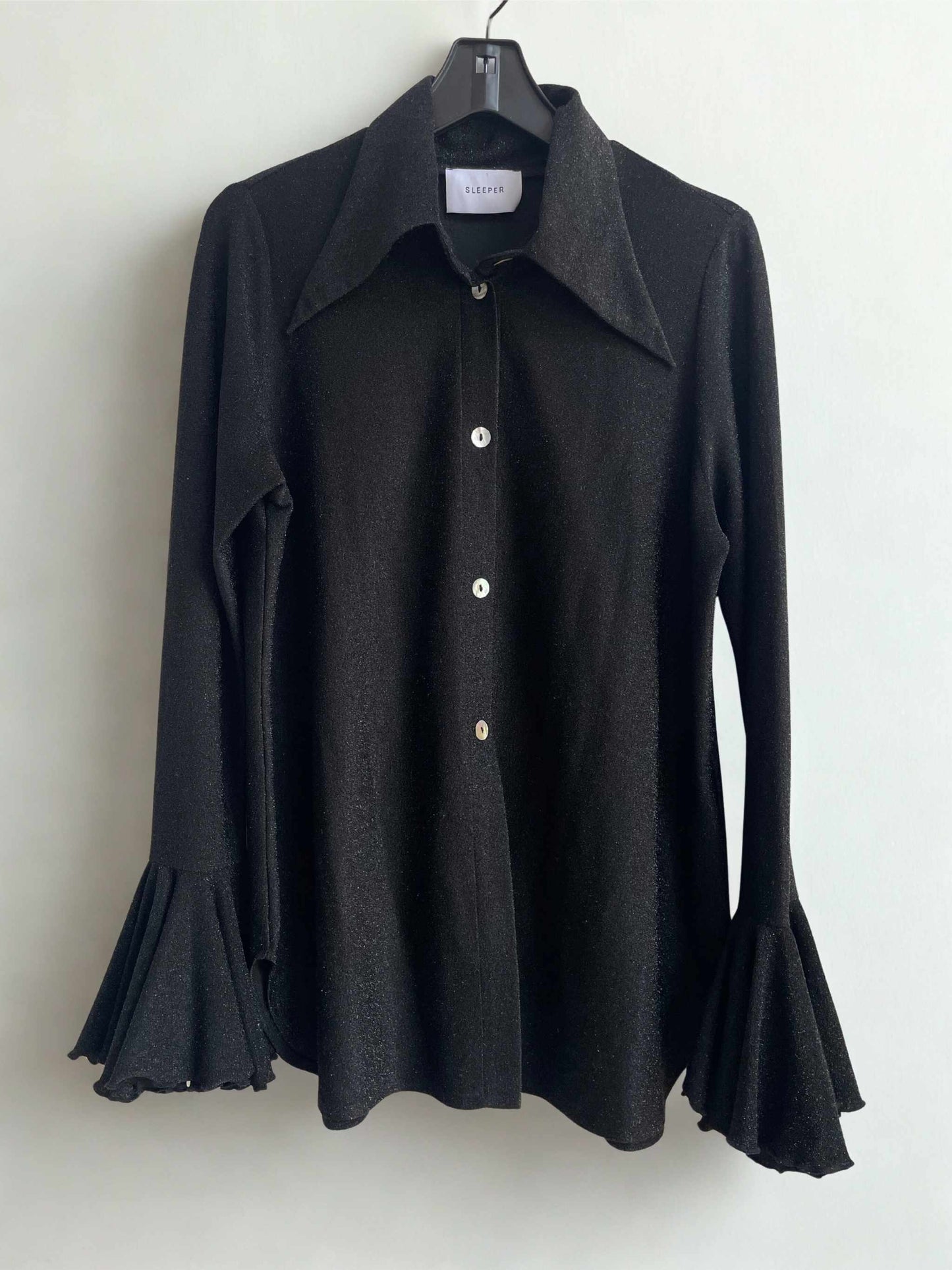 SLEEPER Cosmos Lurex Lounge Set | Black | Size M