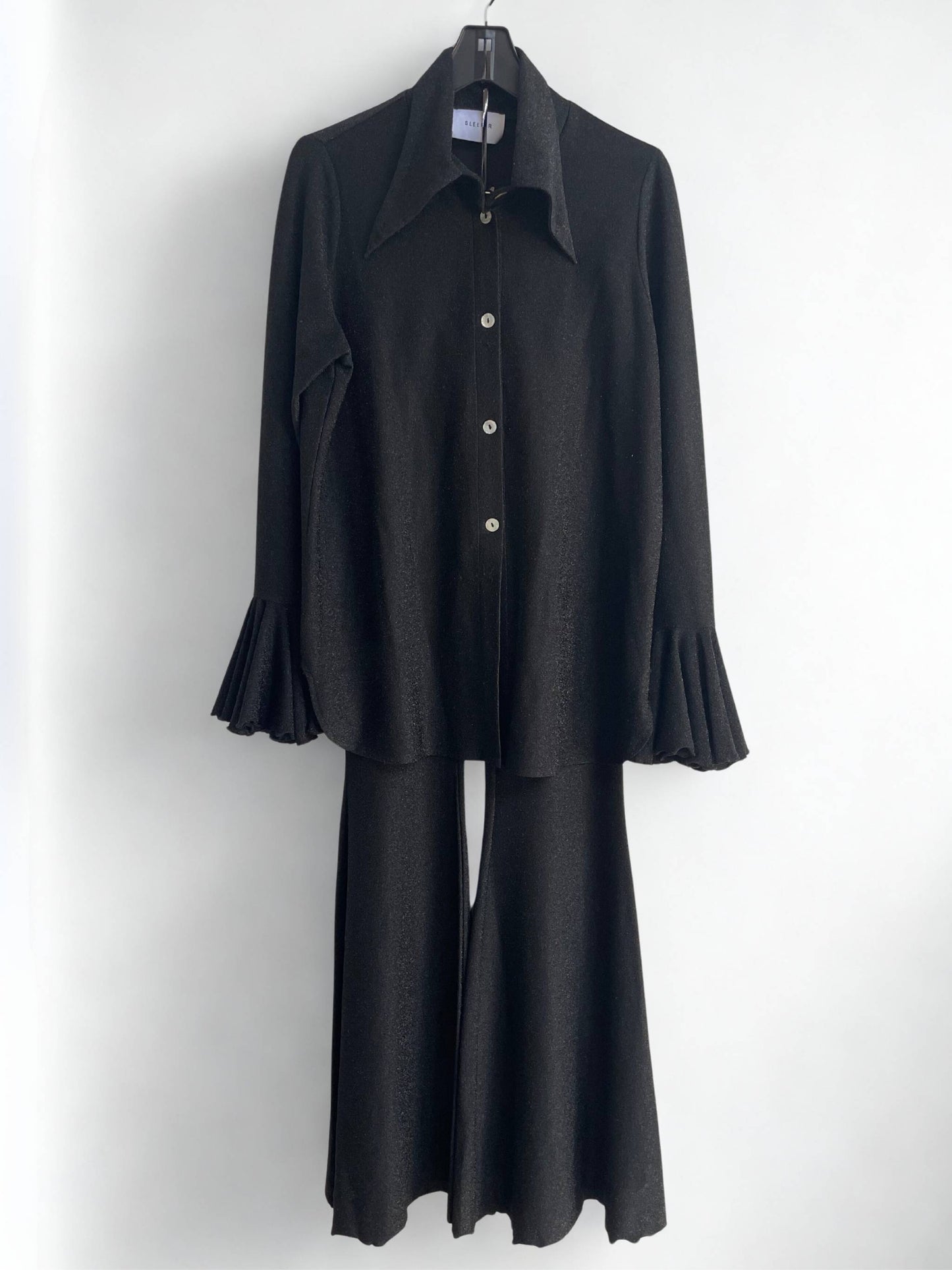 SLEEPER Cosmos Lurex Lounge Set | Black | Size M